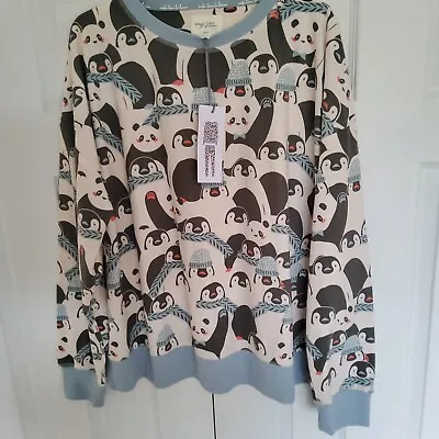Buy NEXT Womens Penguin /  Panda Cosy Pyjama TOP ONLY SIZE XL 20 - 22 New • 10£