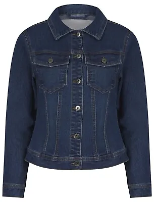 Buy Womens Ladies Stretch Denim Jacket Soft Cotton Summer Denim Stonewash Coat • 29.95£
