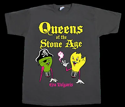 Buy Queens Of The Stone Age Era Vulgaris Stoner Short - Long Sleeve New Gray T-shirt • 13.19£