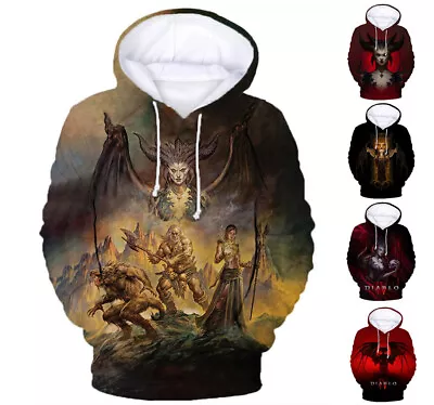 Buy Diablo Hoodie Sweatshirt Mens Graphic Print Top Streetwear Sizes Xs-6xl • 34.45£