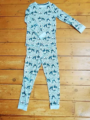 Buy Girls M&S Panda Slim Fit Cotton Pyjamas, Blue, Age 8-9 - VGC • 1.99£