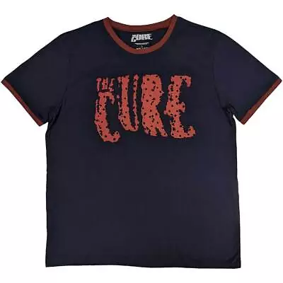 Buy The Cure 'Logo' Navy Blue Ringer T Shirt - NEW • 15.49£