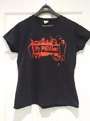 Buy 00s Y2K Emo Scene Red Graphic My Passion Black Band Tshirt Ladies Medium • 7.99£