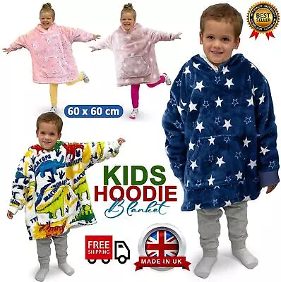 Buy Kids Childrens Oversized Hoodie Blanket Boys Girls Fleece Hooded Sweatshirt • 16.95£