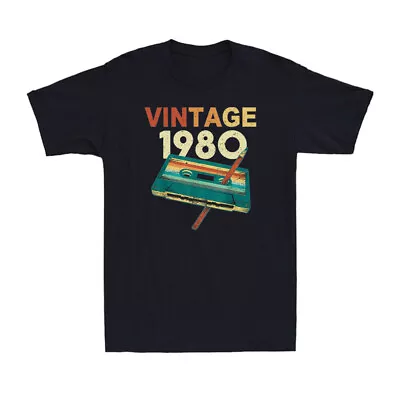 Buy Vintage 1980 T-Shirt Never Forget 80s Birthday Gift Cassette Tape Men's T-Shirt • 17.99£