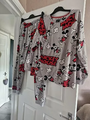 Buy Ladies Size Xl Disney Gorgeous Brushed  Mickey Mouse Pjs • 3£