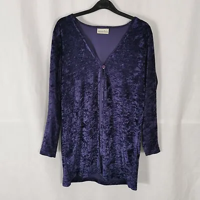 Buy Ladies Jacket Size 10 Essentials Purple Crushed Velvet Goth Vamp Emo Hippie  • 17.59£