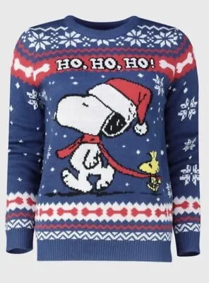 Buy Size 20 - 46  Inch Chest Snoopy Peanuts Christmas Sweater Jumper Xmas TU • 34.99£