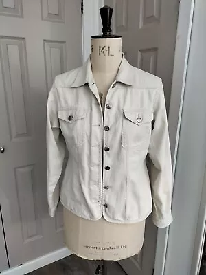 Buy The Trader Jeans Company Womens  Cream Cotton Denim Jacket.size M (suit Size 12) • 10£
