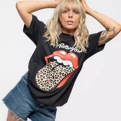 Buy The Rolling Stones Leopard Voodoo Lounge T Shirt, By Amplified. Size M • 10.99£