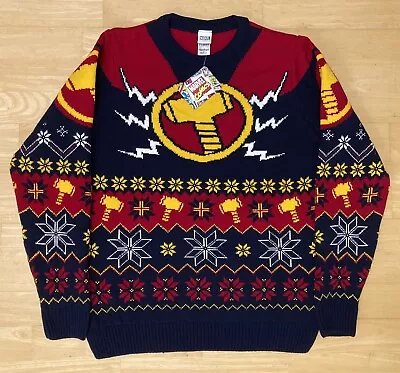 Buy Medium 41  Thor Avengers Ugly Christmas Jumper Sweater Xmas Marvel Merchoid • 34.99£