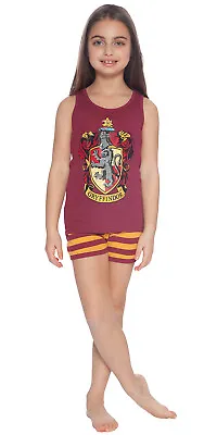Buy Harry Potter Girls Gryffindor House Crest Tank Top And Short Pajama 2pc Set • 19.65£