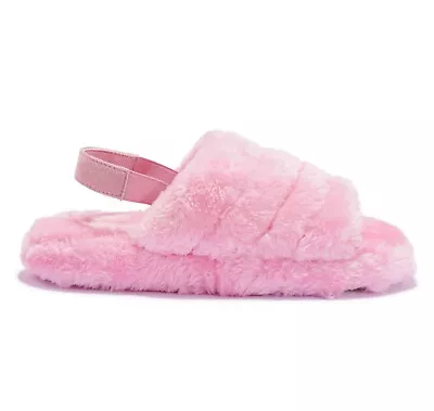 Buy Ladies Fluffy Slip On Flat Womens Faux Fur Sliders Warm Slippers Sandals Size Uk • 11.99£
