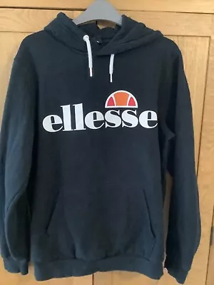 Buy Ellesse Black Hoody Unisex With Front Pocket Pit To Pit 21 Inches Size M • 9.99£