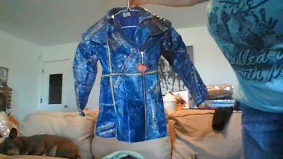 Buy Disney Descendants Evie Faux Leather Jacket 7/8 Zip-up Costume/rain Coat TRENDY • 3.93£