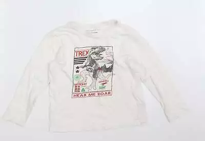 Buy Primark Boys White 100% Cotton Basic T-Shirt Size 6-7 Years Round Neck - Trex • 2.75£