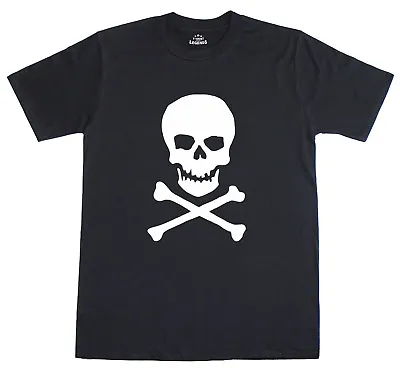 Buy Skull & Crossbones Pirate Fancy Dress Mens T-Shirt Free Post U.K • 11.99£