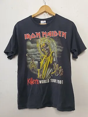 Buy Vintage Iron Maiden Shirt Adult Medium Killers World Tour 1981 Rock Band 1990s • 43.64£