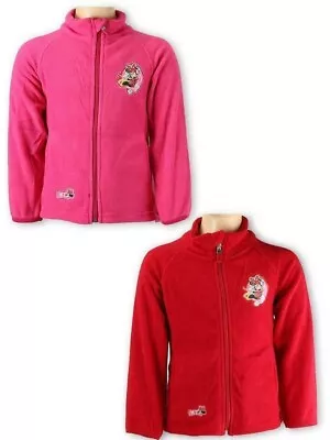 Buy Girls Minnie Mouse Pink Red Soft Fleece Zip Down Warm Long Sleeve Light Jackets • 8.99£