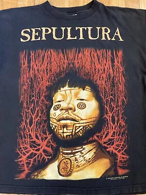 Buy Vintage Sepultura Roots XL T-Shirt  (original 1996, Pre-owned) Perfect Condition • 236.25£