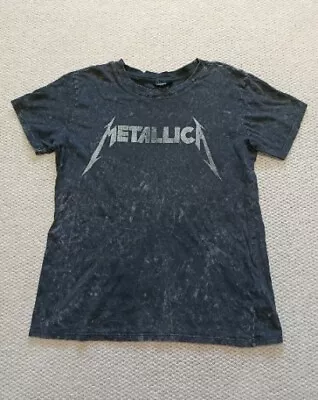 Buy Metallica Womens T-Shirt Size Medium Acid Wash Rock Band Short Sleeve Top • 12.60£