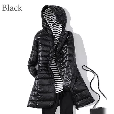 Buy Womens Duck Down Coat Ultralight Ladies Jacket Long Hooded Puffer Jacket S-7XL • 26.39£