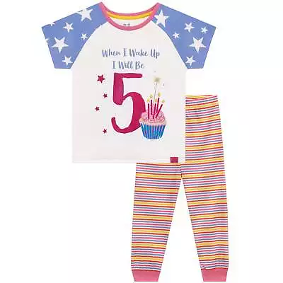 Buy I Am 5 Birthday Pyjamas Kids Girls 4 5 6 Years PJs Stripes Stars Cupcake Glitter • 12.99£