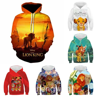 Buy Boys Girl Kids The Lion King Simba 3D Hoodie Sweatshirt Pullover Top Jumper Coat • 12.49£