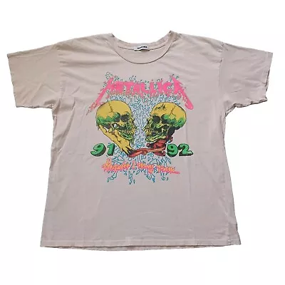 Buy DayDreamer Metallica T Shirt Womens XL Beige Wherever I May Roam 91 92 USA • 37.88£