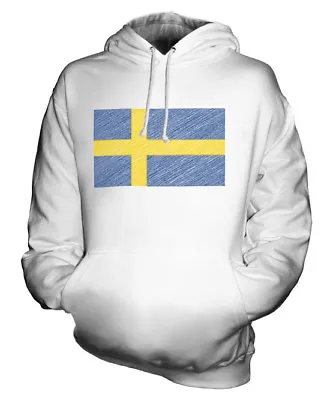 Buy Sweden Scribble Flag Unisex Hoodie Top Gift Sverige Swedish • 34£