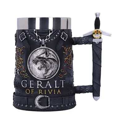 Buy The Witcher Geralt Of Rivia Tankard Official White Wolf Medallion Tv/Game Merch • 48.99£
