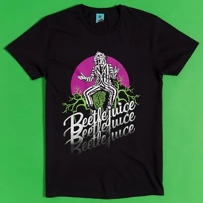Buy Official Beetlejuice Beetlejuice Beetlejuice Glow In The Dark Black T-Shirt • 22.99£