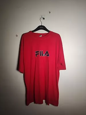 Buy Fila Red Printed T-shirt USA Men's XL • 2.50£