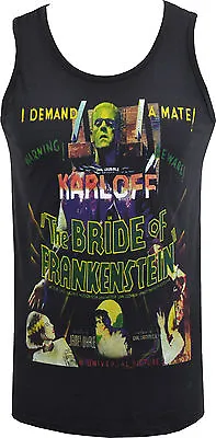 Buy Mens Black Tank Vest Bride Of Frankenstein Karloff Monster Horror Poster S-5xl • 18.50£