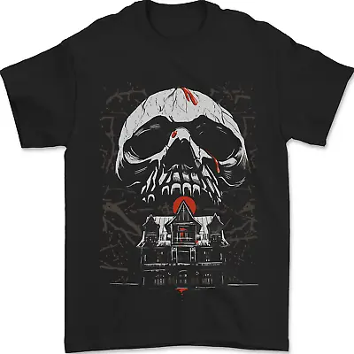 Buy Haunted House Skull Halloween Mens T-Shirt 100% Cotton • 8.49£