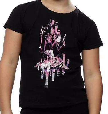 Buy Girls Black T-Shirt Official Star Wars Rogue One K-2SO Short Sleeve Free P+P • 6.49£