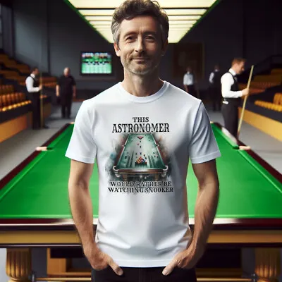 Buy Astronomer Would Rather Be Playing Snooker White Xmas T Shirt Pot Prodigy • 14.99£