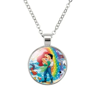 Buy The Little Mermaid Ariel And Eric Girl Pendant Necklace Ladies Jewellery Gift UK • 6.69£