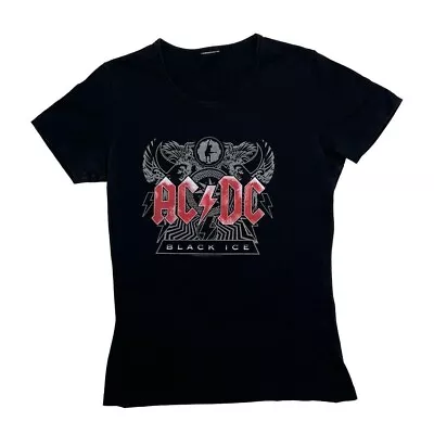 Buy AC/DC (2008)  Black Ice” Graphic Hard Rock Band T-Shirt Women's Small Medium • 16£