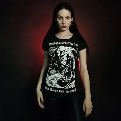 Buy DESTROYER 666 Six Songs With The Devil GIRLIE T-SHIRT Desaster Absu Nifelheim • 22.94£