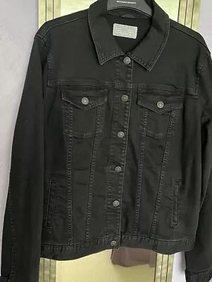 Buy Fat Face Black Ladies Denim Jacket  UK Size 18 Pockets Very Good Condition • 25£