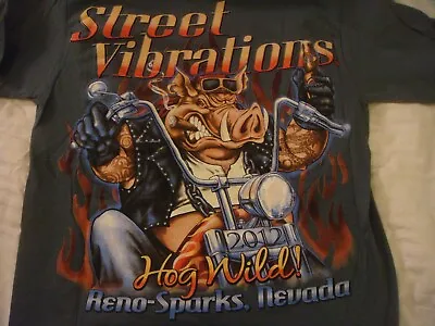 Buy Street Vibrations 2012 Wild Hog Reno-Sparks Nevada Motorcycle S T-shirt • 8.51£