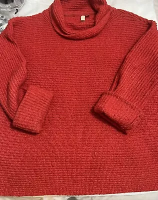 Buy Anthropologie Pilcro Oversized Soft Cozy Red Knit Sweater Women's S Small • 23.62£
