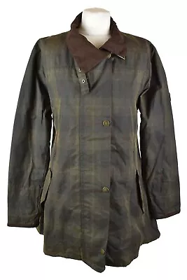 Buy OXFORD BLUE Green Wax Coat Jacket Size S Womens Full Zip Checked Outdoors • 45£