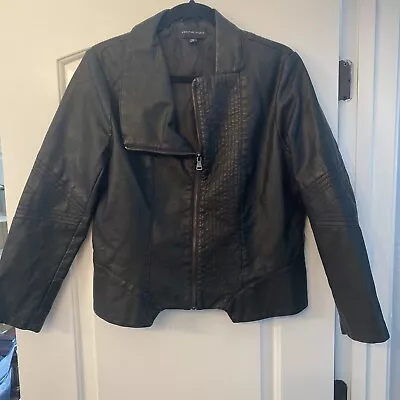 Buy EUC Women’s Signature 1 Studio Black Faux Leather Zip Jacket  Size Large • 10.28£