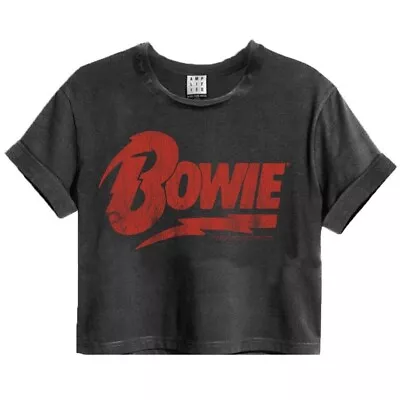 Buy Amplified Womens/Ladies David Bowie Logo Cropped T-Shirt NS5170 • 23.03£