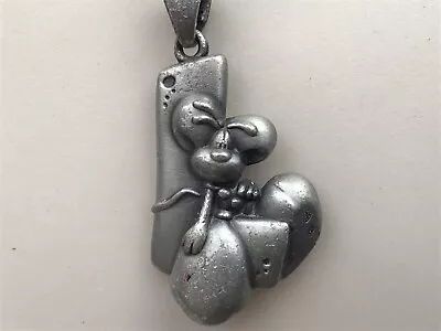 Buy Vintage Silver Tone Mouse Pendant Chain Necklace Costume Jewellery • 4.99£