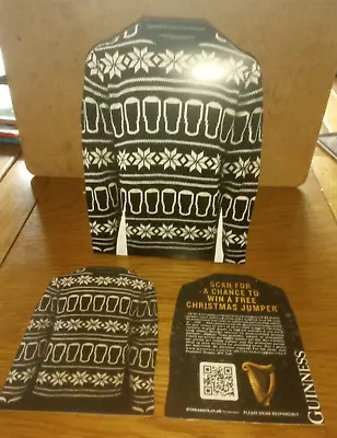 Buy 2 X Guinness 2023 Christmas Jumper Beer Mats And A Card • 0.95£