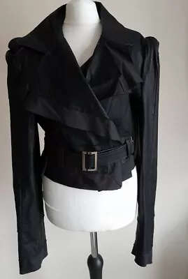 Buy Lungta De Fancy London Lds Black Leather Jacket UK8 US4 Belted Limited Edition  • 34.99£