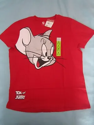Buy NEW Men Women Red Tom & Jerry Cartoon Short Sleeves T-shirt Top Cotton 12-14  M • 4.89£